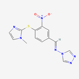 N-[(E)-{4-[(1-methyl-1H-imidazol-2-yl)sulfanyl]-3-nitrophenyl}methylidene]-4H-1,2,4-triazol-4-amine