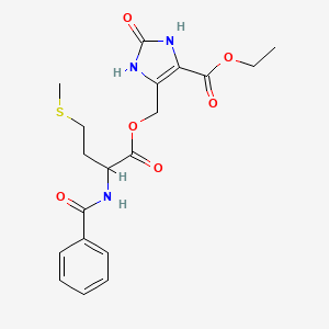 molecular formula C19H23N3O6S B11100226 [5-(ethoxycarbonyl)-2-oxo-2,3-dihydro-1H-imidazol-4-yl]methyl N-(phenylcarbonyl)methioninate 