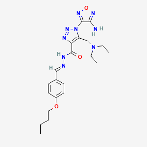 1-(4-amino-1,2,5-oxadiazol-3-yl)-N'-[(E)-(4-butoxyphenyl)methylidene]-5-[(diethylamino)methyl]-1H-1,2,3-triazole-4-carbohydrazide