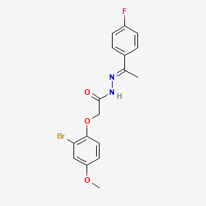 molecular formula C17H16BrFN2O3 B11100257 2-(2-bromo-4-methoxyphenoxy)-N'-[(1E)-1-(4-fluorophenyl)ethylidene]acetohydrazide 