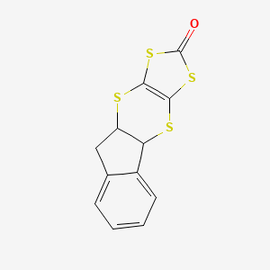 molecular formula C12H8OS4 B11100299 9,9a-dihydro-4aH-[1,3]dithiolo[4,5-b]indeno[1,2-e][1,4]dithiin-2-one 