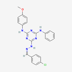 6-[(2Z)-2-(4-chlorobenzylidene)hydrazinyl]-N-(4-methoxyphenyl)-N'-phenyl-1,3,5-triazine-2,4-diamine