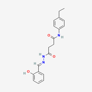 molecular formula C19H21N3O3 B11100325 N-(4-ethylphenyl)-4-[(2E)-2-(2-hydroxybenzylidene)hydrazinyl]-4-oxobutanamide 