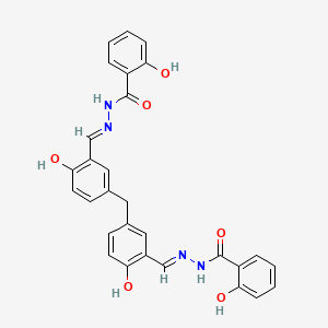 N',N''-{methanediylbis[(6-hydroxybenzene-3,1-diyl)(E)methylylidene]}bis(2-hydroxybenzohydrazide)