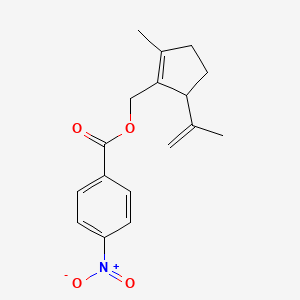 molecular formula C17H19NO4 B11100336 [2-Methyl-5-(prop-1-en-2-yl)cyclopent-1-en-1-yl]methyl 4-nitrobenzoate 