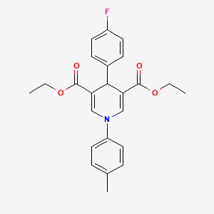 molecular formula C24H24FNO4 B11100344 Diethyl 4-(4-fluorophenyl)-1-(4-methylphenyl)-1,4-dihydropyridine-3,5-dicarboxylate 