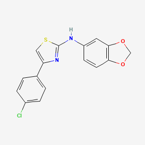 molecular formula C16H11ClN2O2S B11100370 N-(1,3-benzodioxol-5-yl)-4-(4-chlorophenyl)-1,3-thiazol-2-amine 