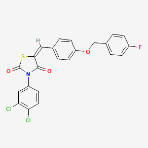 (5E)-3-(3,4-dichlorophenyl)-5-{4-[(4-fluorobenzyl)oxy]benzylidene}-1,3-thiazolidine-2,4-dione