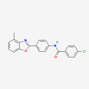 4-chloro-N-[4-(4-methyl-1,3-benzoxazol-2-yl)phenyl]benzamide