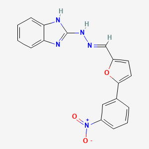 2-[(2E)-2-{[5-(3-nitrophenyl)furan-2-yl]methylidene}hydrazinyl]-1H-benzimidazole