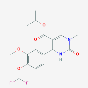 molecular formula C18H22F2N2O5 B11100466 Propan-2-yl 4-[4-(difluoromethoxy)-3-methoxyphenyl]-1,6-dimethyl-2-oxo-1,2,3,4-tetrahydropyrimidine-5-carboxylate 