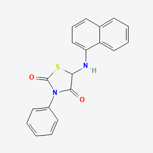 molecular formula C19H14N2O2S B11100469 5-(Naphthalen-1-ylamino)-3-phenyl-1,3-thiazolidine-2,4-dione 