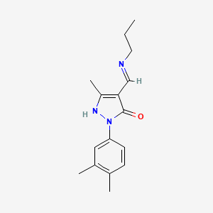 2-(3,4-dimethylphenyl)-5-methyl-4-[(propylamino)methylidene]-2,4-dihydro-3H-pyrazol-3-one