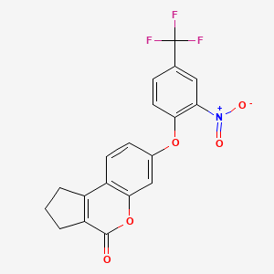 molecular formula C19H12F3NO5 B11100505 7-[2-nitro-4-(trifluoromethyl)phenoxy]-2,3-dihydrocyclopenta[c]chromen-4(1H)-one 