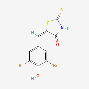 molecular formula C10H5Br2NO2S2 B11100571 (5E)-5-(3,5-dibromo-4-hydroxybenzylidene)-2-thioxo-1,3-thiazolidin-4-one 