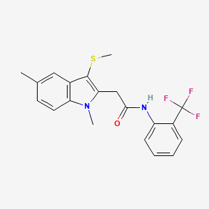 2-[1,5-dimethyl-3-(methylsulfanyl)-1H-indol-2-yl]-N-[2-(trifluoromethyl)phenyl]acetamide