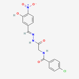 4-Chloro-N-(2-{2-[(E)-1-(3-hydroxy-4-nitrophenyl)methylidene]hydrazino}-2-oxoethyl)benzamide