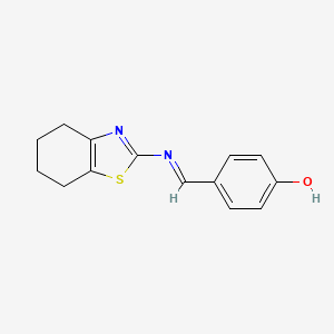 4-[(E)-(4,5,6,7-tetrahydro-1,3-benzothiazol-2-ylimino)methyl]phenol