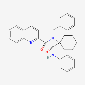 molecular formula C30H29N3O2 B11100658 N-benzyl-N-[1-(phenylcarbamoyl)cyclohexyl]quinoline-2-carboxamide 