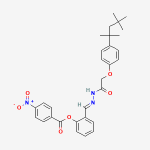 2-[(E)-(2-{[4-(2,4,4-trimethylpentan-2-yl)phenoxy]acetyl}hydrazinylidene)methyl]phenyl 4-nitrobenzoate