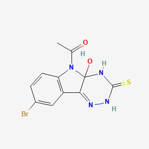 1-(8-bromo-4a-hydroxy-3-thioxo-2,3,4,4a-tetrahydro-5H-[1,2,4]triazino[5,6-b]indol-5-yl)ethanone