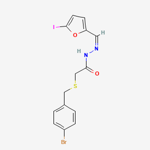 2-[(4-bromobenzyl)sulfanyl]-N'-[(Z)-(5-iodofuran-2-yl)methylidene]acetohydrazide