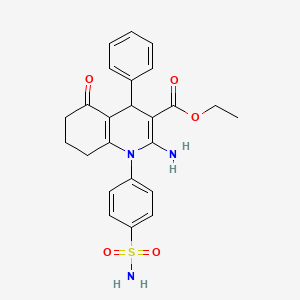 Ethyl 2-amino-1-[4-(aminosulfonyl)phenyl]-5-oxo-4-phenyl-1,4,5,6,7,8-hexahydro-3-quinolinecarboxylate