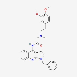 molecular formula C31H34N4O3 B11100689 N-(1-Benzyl-2,3-dihydro-1H-pyrrolo[2,3-B]quinolin-4-YL)-2-[(3,4-dimethoxyphenethyl)(methyl)amino]acetamide 