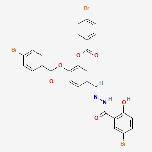 2-[(4-Bromobenzoyl)oxy]-5-{[(E)-2-(5-bromo-2-hydroxybenzoyl)hydrazono]methyl}phenyl 4-bromobenzoate