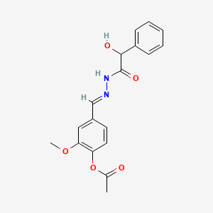 4-[(E)-{2-[hydroxy(phenyl)acetyl]hydrazinylidene}methyl]-2-methoxyphenyl acetate