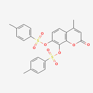 4-methyl-2-oxo-2H-chromene-7,8-diyl bis(4-methylbenzenesulfonate)