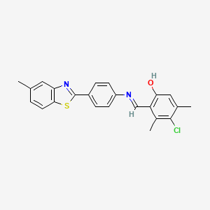 4-chloro-3,5-dimethyl-2-[(E)-{[4-(5-methyl-1,3-benzothiazol-2-yl)phenyl]imino}methyl]phenol