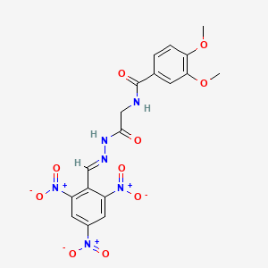 3,4-Dimethoxy-N-({N'-[(E)-(2,4,6-trinitrophenyl)methylidene]hydrazinecarbonyl}methyl)benzamide