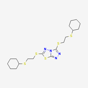 3,6-Bis{[2-(cyclohexylsulfanyl)ethyl]sulfanyl}[1,2,4]triazolo[3,4-b][1,3,4]thiadiazole