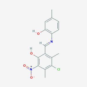 4-chloro-2-{(E)-[(2-hydroxy-4-methylphenyl)imino]methyl}-3,5-dimethyl-6-nitrophenol