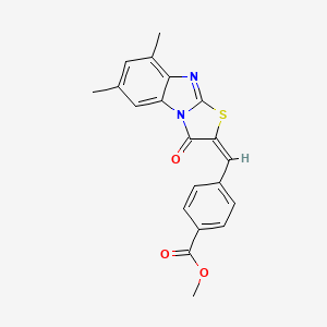 methyl 4-[(E)-(6,8-dimethyl-3-oxo[1,3]thiazolo[3,2-a]benzimidazol-2(3H)-ylidene)methyl]benzoate