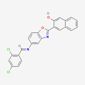 3-(5-{[(E)-(2,4-dichlorophenyl)methylidene]amino}-1,3-benzoxazol-2-yl)naphthalen-2-ol