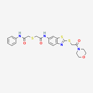 2-({2-[(2-{[2-(morpholin-4-yl)-2-oxoethyl]sulfanyl}-1,3-benzothiazol-6-yl)amino]-2-oxoethyl}sulfanyl)-N-phenylacetamide