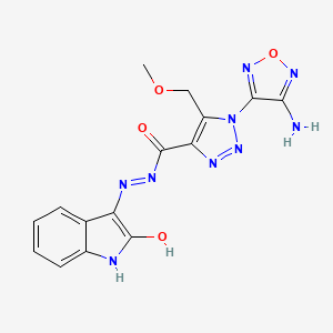 1-(4-amino-1,2,5-oxadiazol-3-yl)-5-(methoxymethyl)-N'-[(3E)-2-oxo-1,2-dihydro-3H-indol-3-ylidene]-1H-1,2,3-triazole-4-carbohydrazide