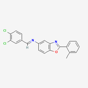 N-[(E)-(3,4-dichlorophenyl)methylidene]-2-(2-methylphenyl)-1,3-benzoxazol-5-amine