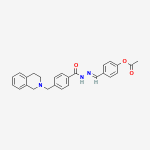 4-[(E)-(2-{[4-(3,4-dihydroisoquinolin-2(1H)-ylmethyl)phenyl]carbonyl}hydrazinylidene)methyl]phenyl acetate