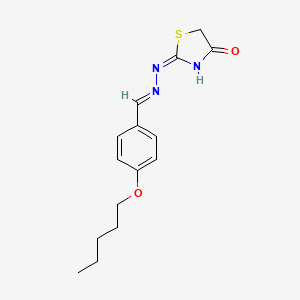 molecular formula C15H19N3O2S B11100891 4-(Pentyloxy)benzaldehyde (4-oxo-4,5-dihydro-1,3-thiazol-2-yl)hydrazone 