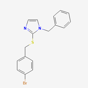 molecular formula C17H15BrN2S B11100900 1-benzyl-2-[(4-bromobenzyl)sulfanyl]-1H-imidazole 