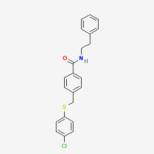 4-{[(4-chlorophenyl)sulfanyl]methyl}-N-(2-phenylethyl)benzamide