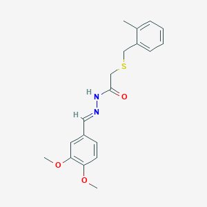 N'-[(E)-(3,4-dimethoxyphenyl)methylidene]-2-[(2-methylbenzyl)sulfanyl]acetohydrazide