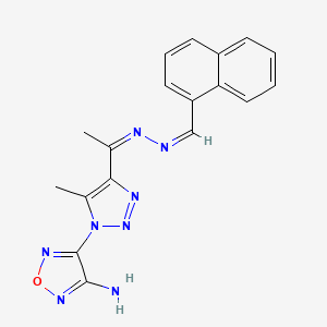 Ethanone, 1-[1-(4-aminofurazan-3-yl)-5-methyl-1,2,3-triazol-4-yl]-, 1-naphthylmethylenehydrazone