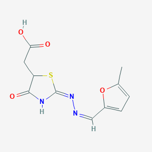 (2-{[(5-Methyl-2-furyl)methylene]hydrazono}-4-oxo-1,3-thiazolidin-5-yl)acetic acid