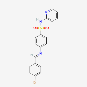 4-{[(E)-(4-bromophenyl)methylidene]amino}-N-(pyridin-2-yl)benzenesulfonamide