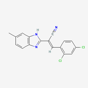 molecular formula C17H11Cl2N3 B11101009 (2E)-3-(2,4-dichlorophenyl)-2-(6-methyl-1H-benzimidazol-2-yl)prop-2-enenitrile 