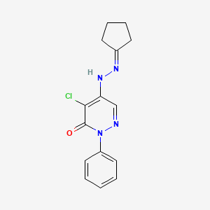 molecular formula C15H15ClN4O B11101019 4-chloro-5-(2-cyclopentylidenehydrazinyl)-2-phenylpyridazin-3(2H)-one 